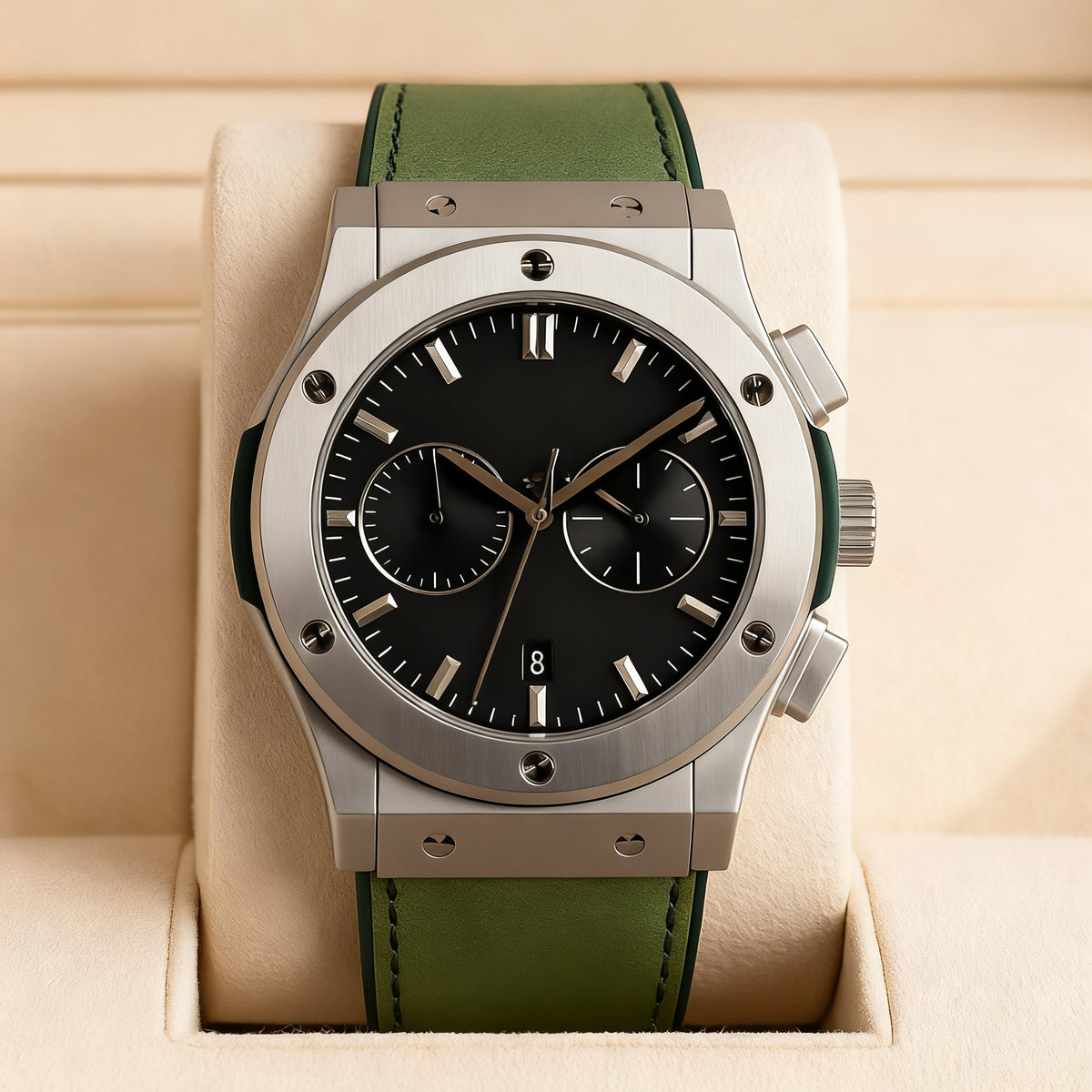 Reloj elegante para hombre color verde